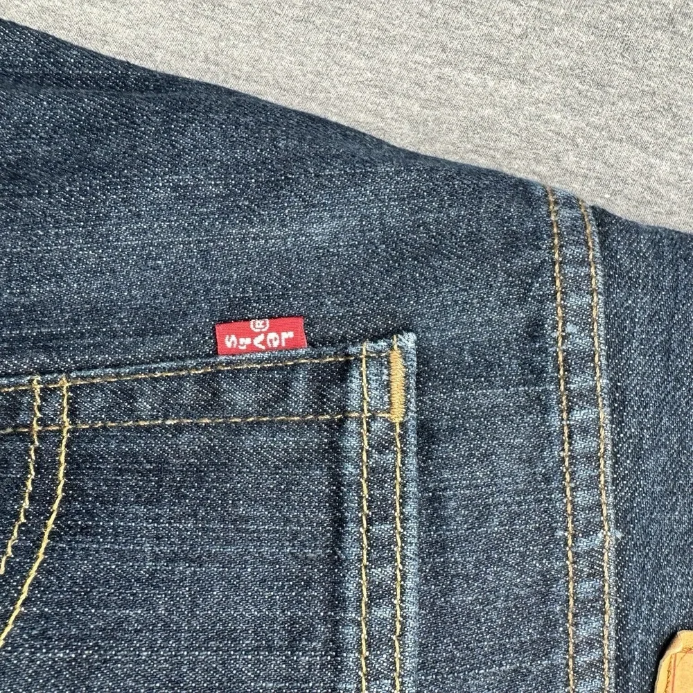 Levi's 514 Jeans Straight Mens Sz 33x32 Fits 34x32 Dark Wash Blue Jeans‎